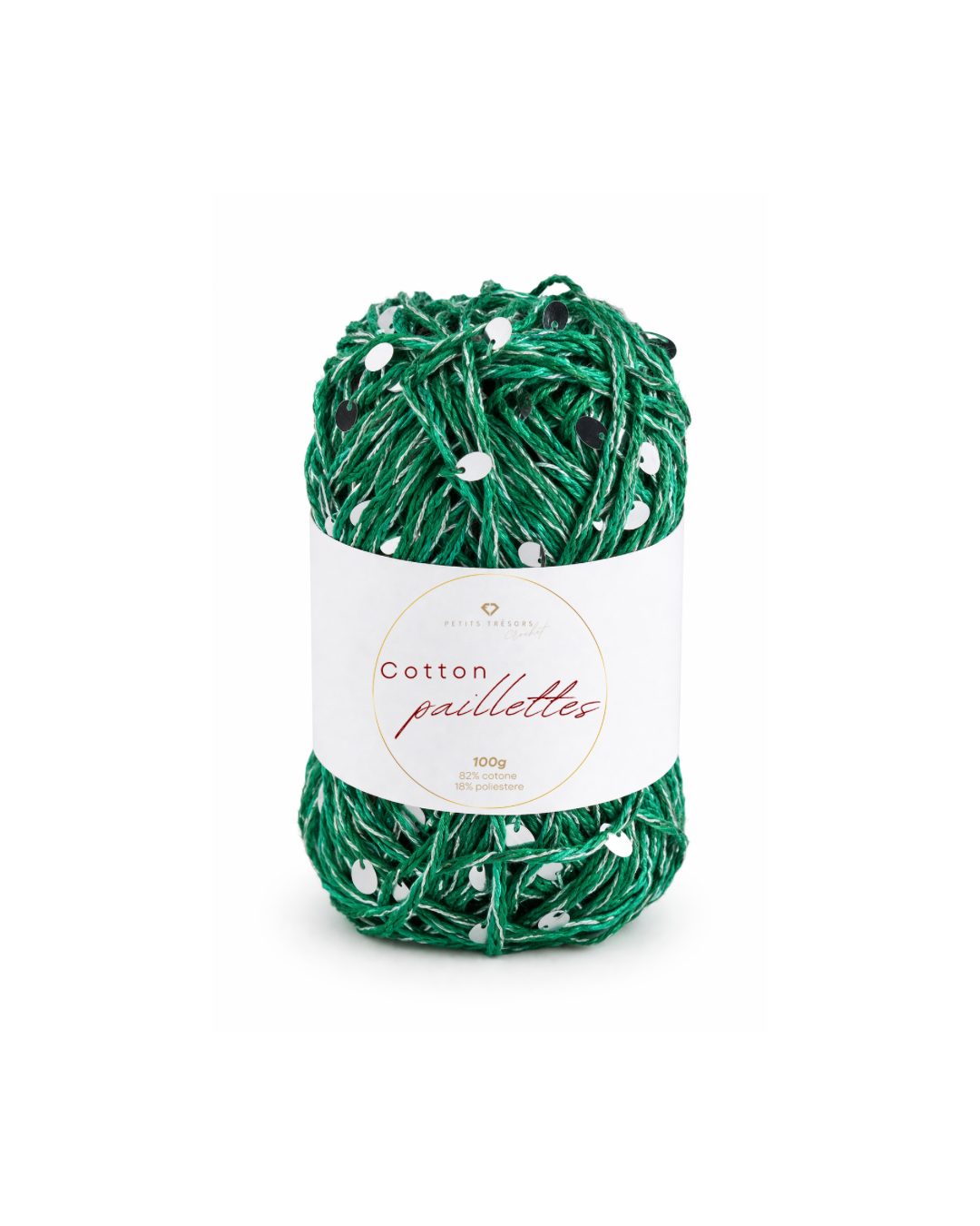 Verde smeraldo Cotton paillettes 100g
